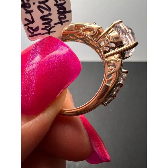 Pink Kunzite Rose Gold Over Sterling Silver Ring size 9 - Picture 9 of 10